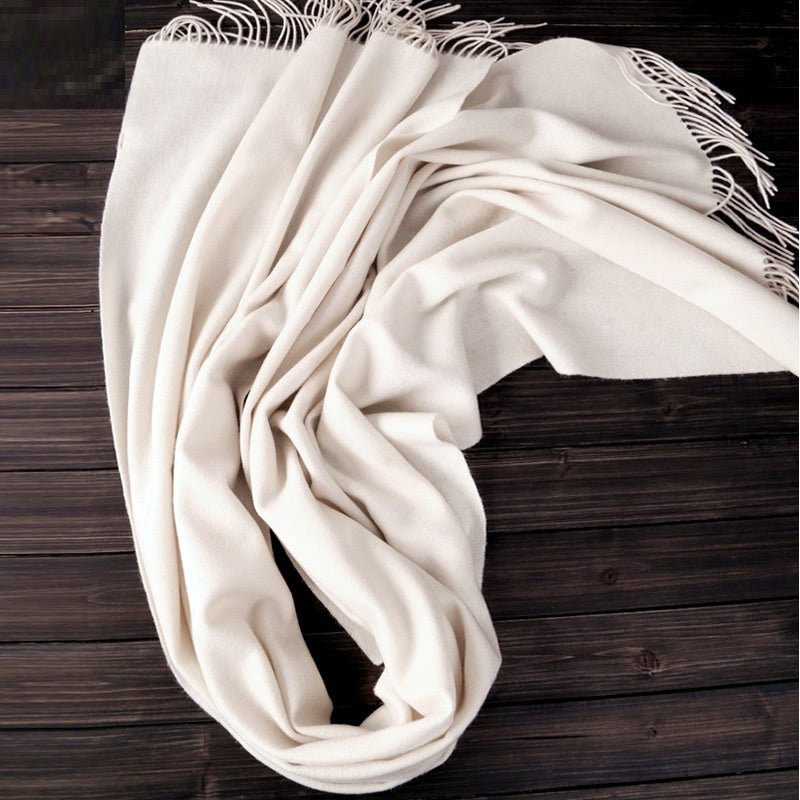 Women's Elegant And Fashionable Thickened White Shawl