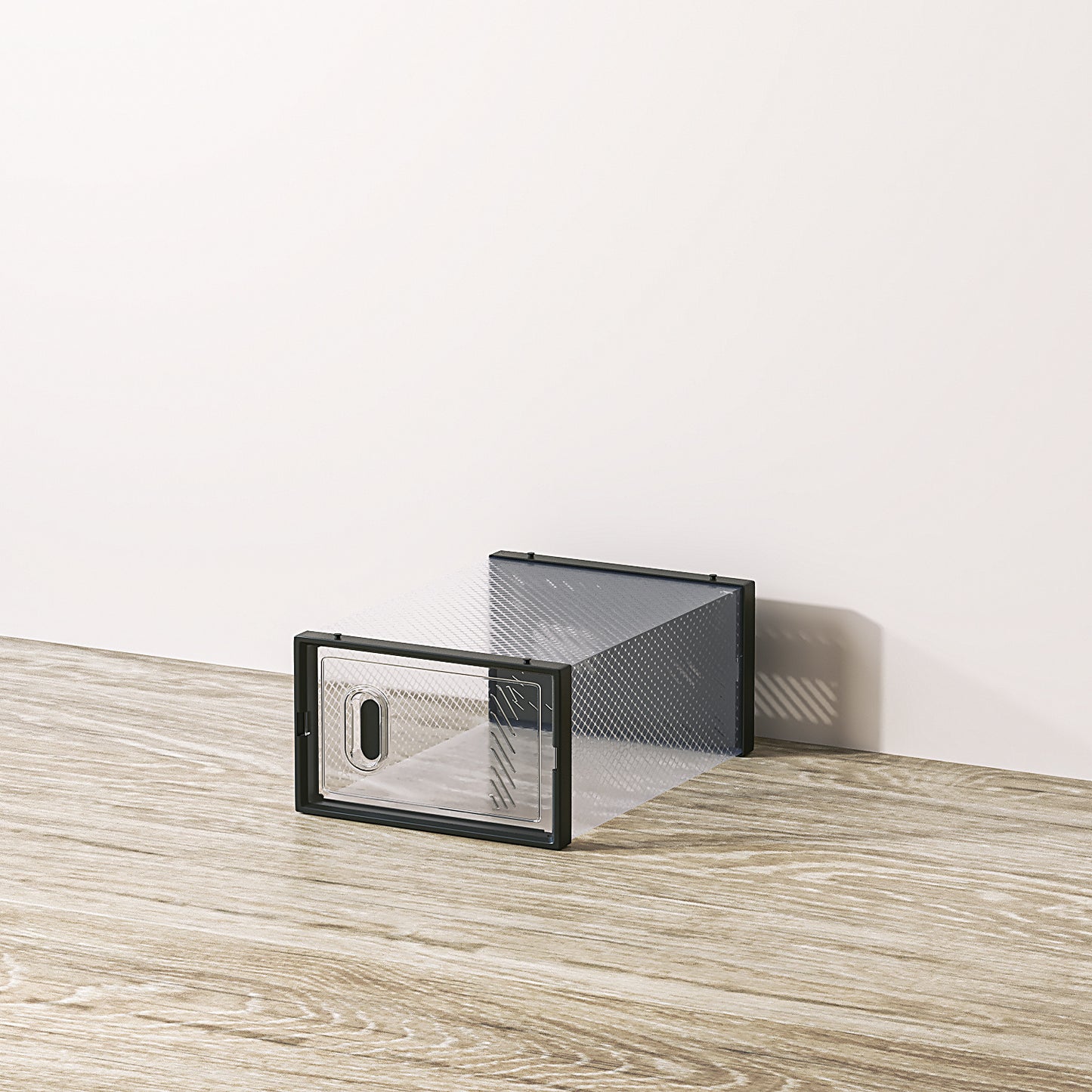 Black Small 6PCS 33x23x14cm Shoebox, Plastic, Grid, Free Combination