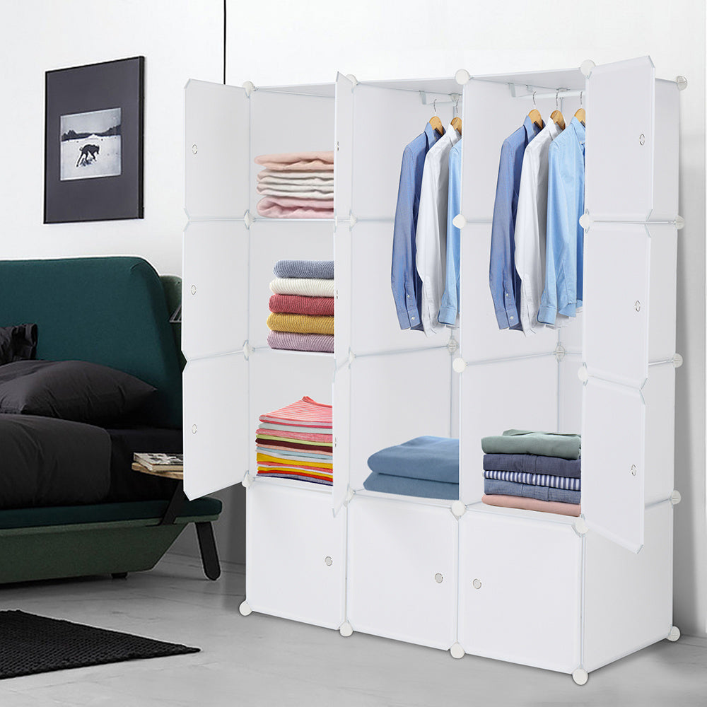 4-layer 12-compartment Rubik's Cube Wardrobe, Plastic, Can Be Freely Assembled DIY Style
