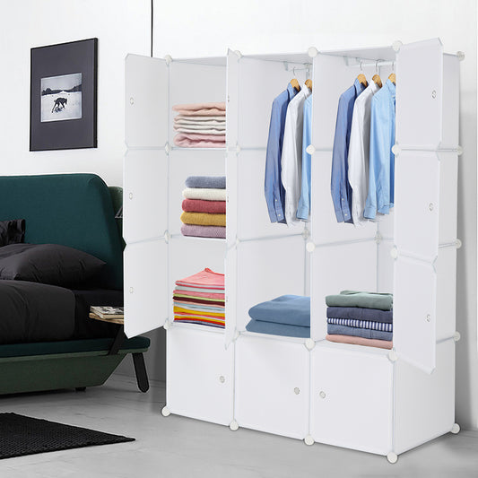 4-layer 12-compartment Rubik's Cube Wardrobe, Plastic, Can Be Freely Assembled DIY Style