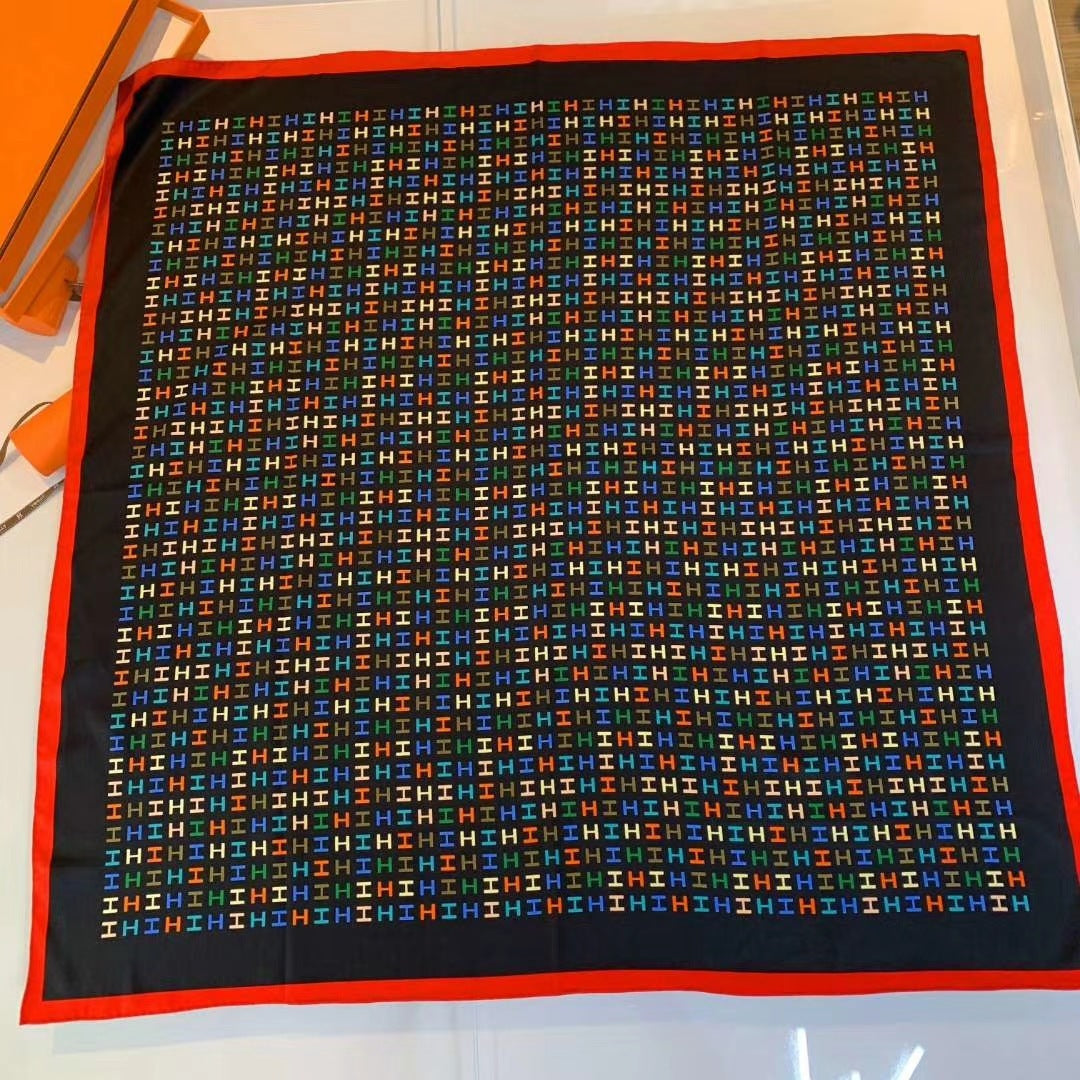 Handmade Hemming Twill Silk Printed Shawl