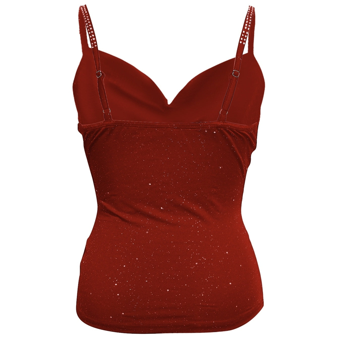 Ladies' Rhinestone Embellished Lace Up New Shoulder Strap Sequin Fashion Sexy Camisole Vest