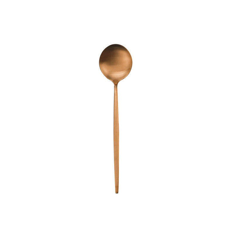 Matte Rose Gold Western Tableware Coffee Stirring Spoon