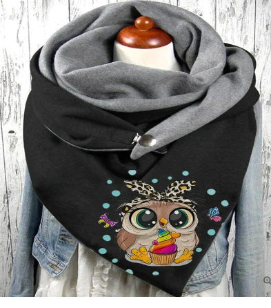 Women's Cotton Malaysia Warm Button Scarf