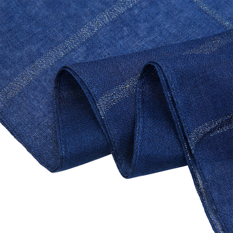 Women's Cotton And Linen Fleece Trimmed Printed Scarf