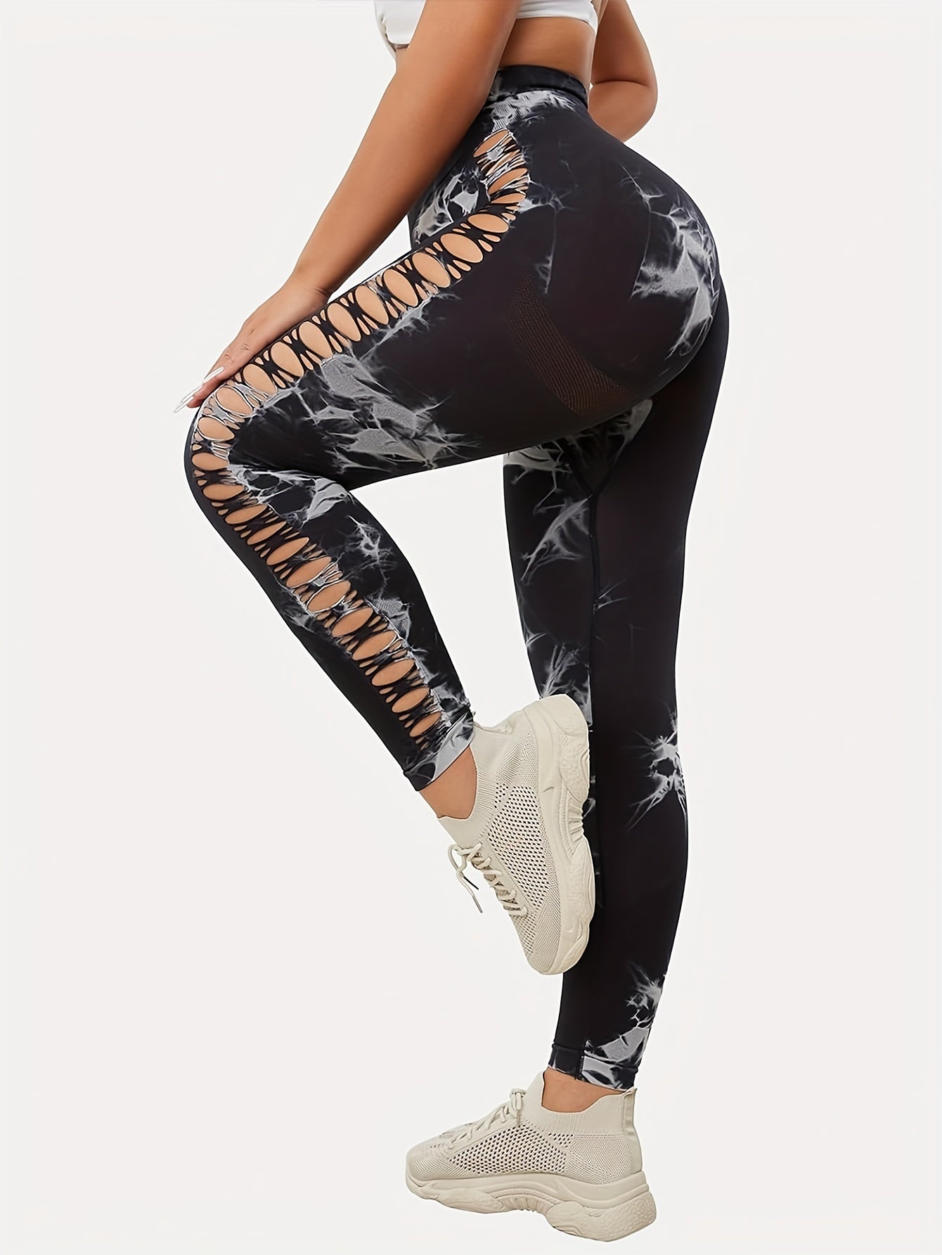 5 Pack Women's Tie-Dye Cutout Yoga Pants High-Waisted Leggings Women's Tie-Dye Leggings,, Leggings Women High Waisted Seamless Workout Leggings Gym Booty Tights Tummy Control Yoga Pants