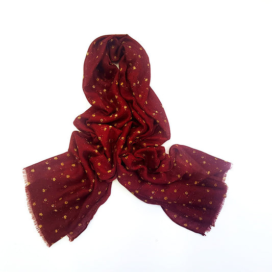 Small Floral Scarf Woven Silk Screen Printing Women's Shawl