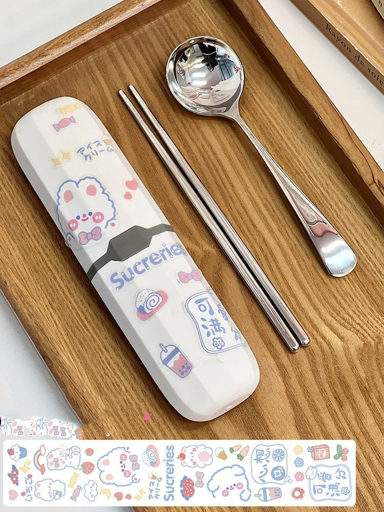 Net Celebrity Chopsticks Spoon Set Lunch Box