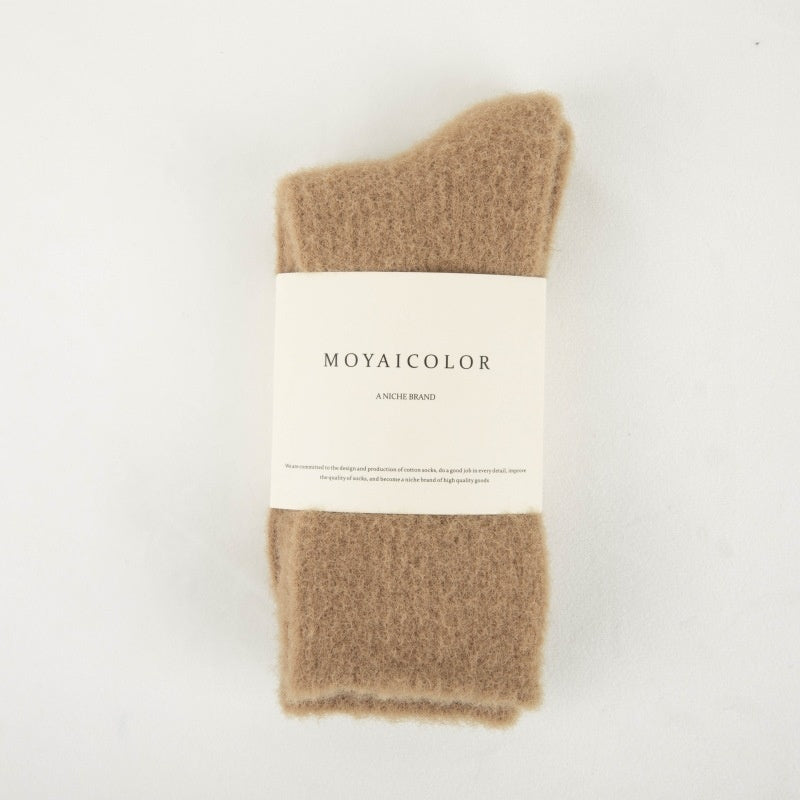 Double-sided Australian Velvet Tube Socks Autumn And Winter Solid Color