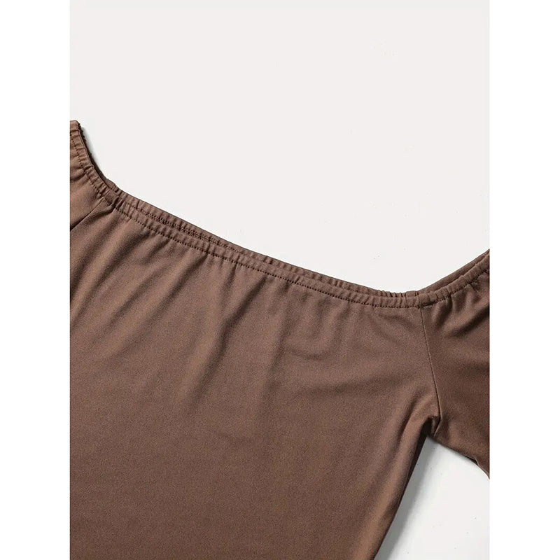 Women's Western Cowgirl Off-Shoulder Fringe Top, Sexy Slim Fitted Long Sleeve Tassel Blouse