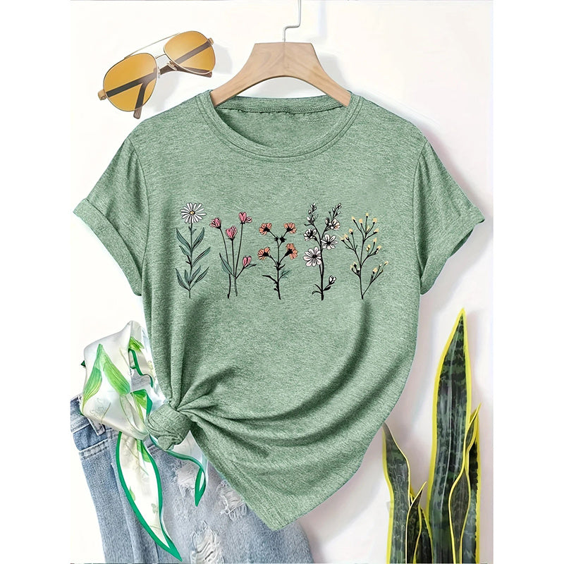 Women's Everyday Short Sleeve Graphic T-Shirts Casual Loose Crewneck Basic Tunic Tops Trendy 2025