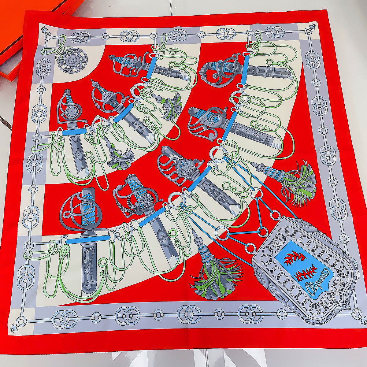 Handmade Hemming Twill Silk Printed Shawl