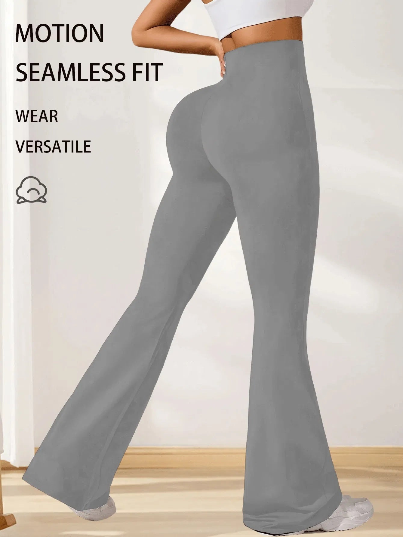 3pcs High-Waisted Flare Sharkskin Leggings Slim Fit, Lightweight & Sculpting Yoga Pants