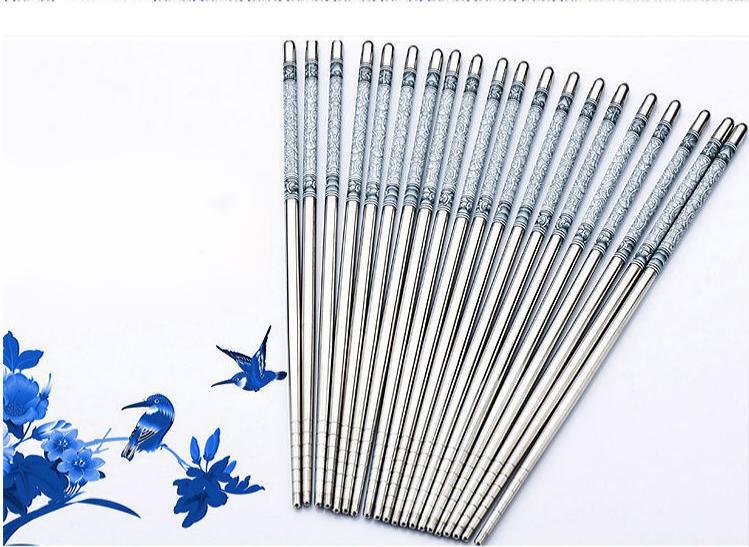 Blue And White Porcelain Stainless Steel Chopsticks