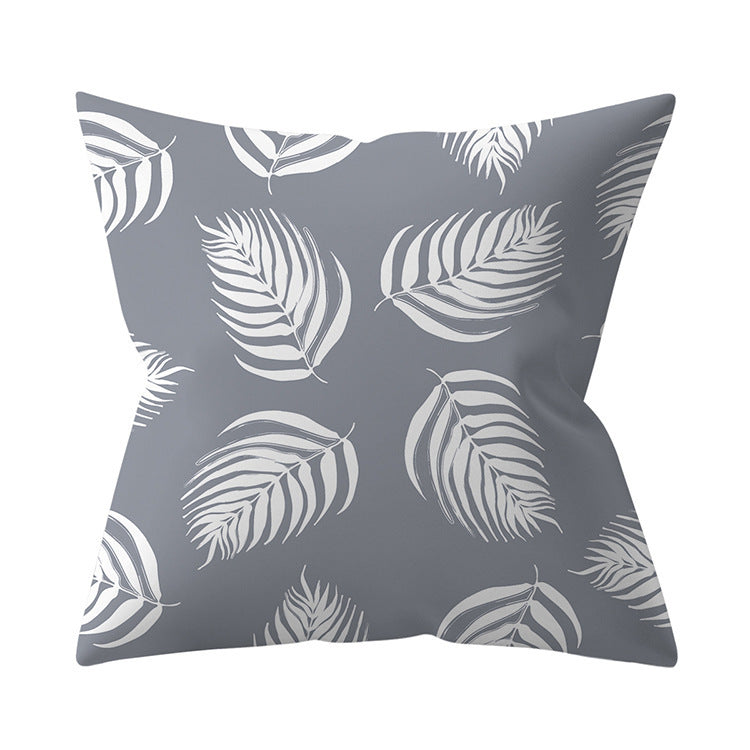 Gray Geometric Polyester Pillow Cover Cross-border Hot Sale Silver Gray Sofa Cushion Cushion Cover