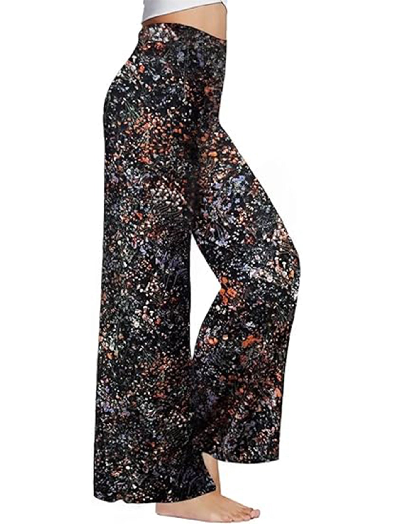 Wide-leg Trousers - Skirt Printed With Small Florals
