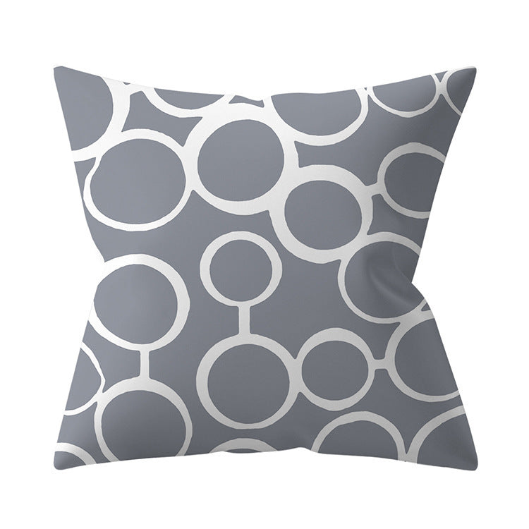 Gray Geometric Polyester Pillow Cover Cross-border Hot Sale Silver Gray Sofa Cushion Cushion Cover