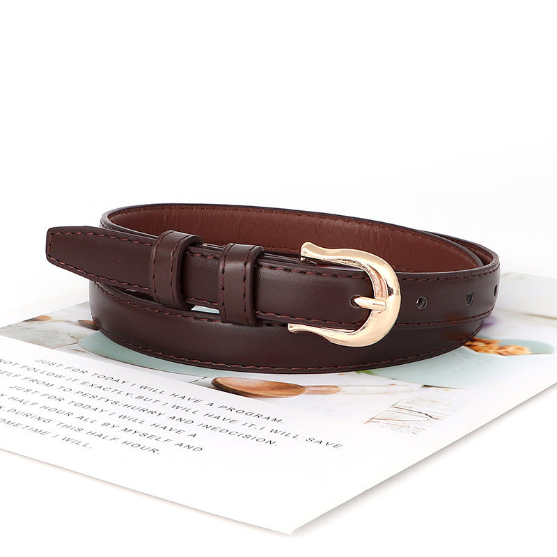 Suit Fashion Thin Belt Women's Black Jeans Strap