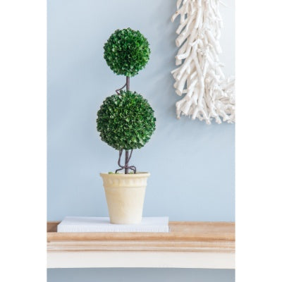 Mini Faux Potted Boxwood Topiaries