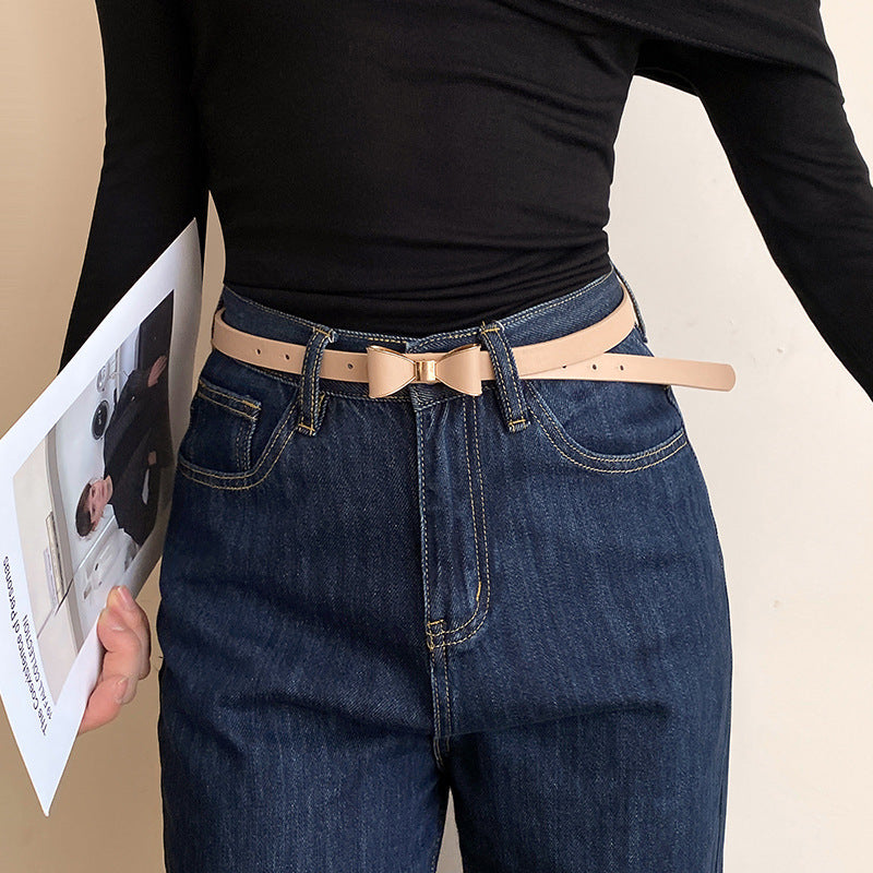 Women's Korean-style Bow Thin Belt All-matching