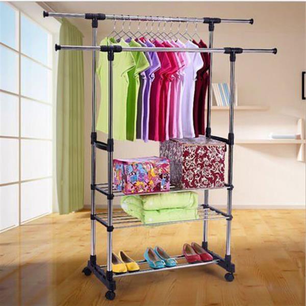 Stainless Steel Double Pole Up, Down, Left, And Right Telescopic Straps,  Rack, Drying Rack
