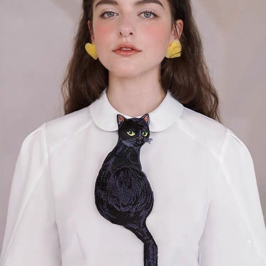 Tie Women's Black Cat Retro Minority Bow Tie