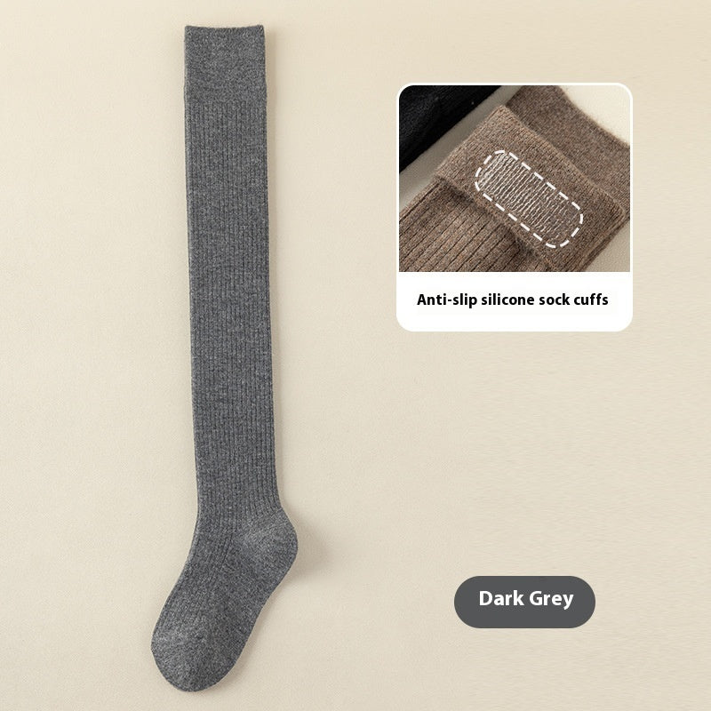Women's Silicone Anti Slip Wool Knee High Socks