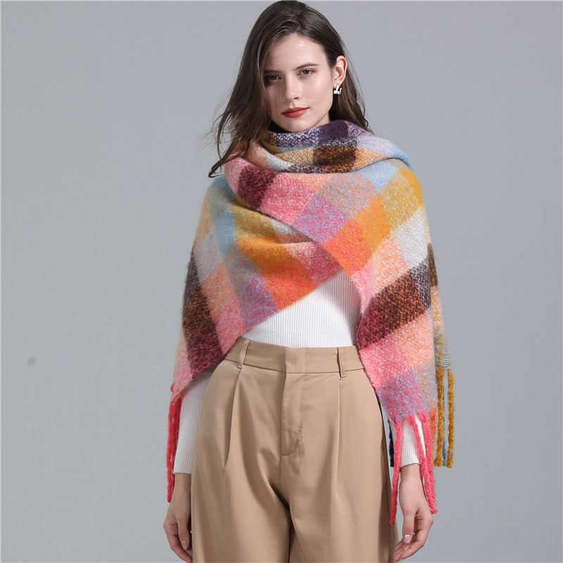 Ladies Fashion Scarf Faux Cashmere Plaid