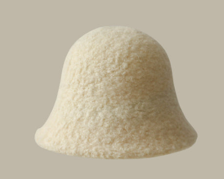 All-match Face Slimming Bucket Hat Warm Knitted Hat Beret