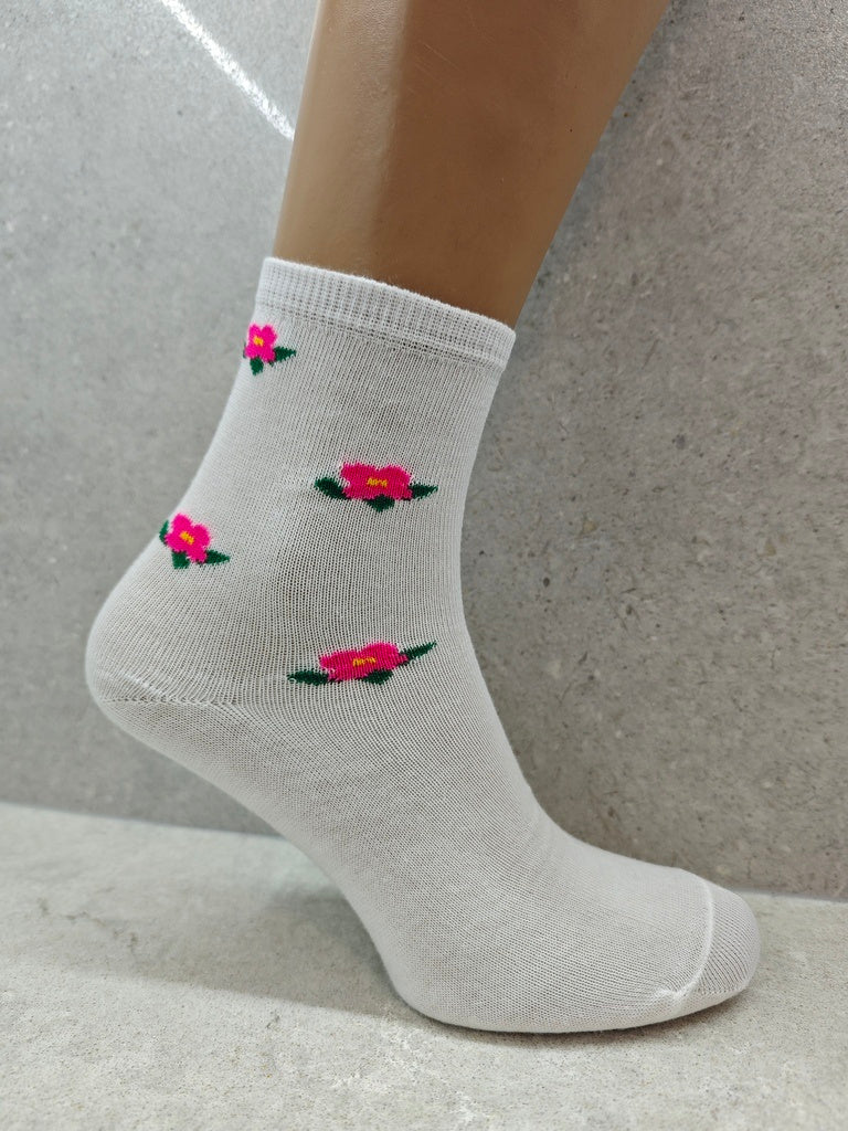 Women's Floral Cotton Socks 6 12 24 Pairs