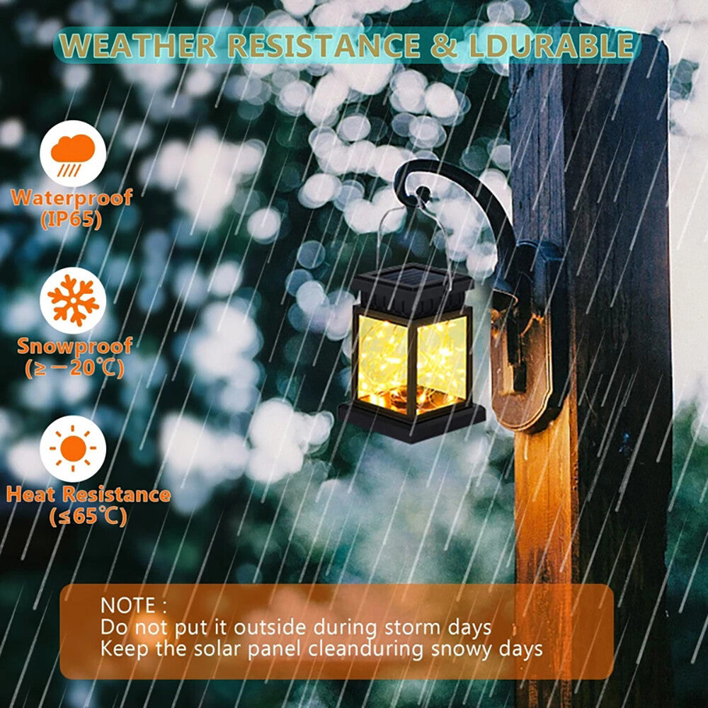 3PCS Solar Powered LED Lantern Light Waterproof Lamp Hanging Outdoor Garden Lawn