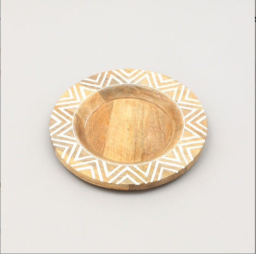 Handcrafted 13 Wood Charger Plate   Wooden Dinning Placemat Artisan Wood Tableware