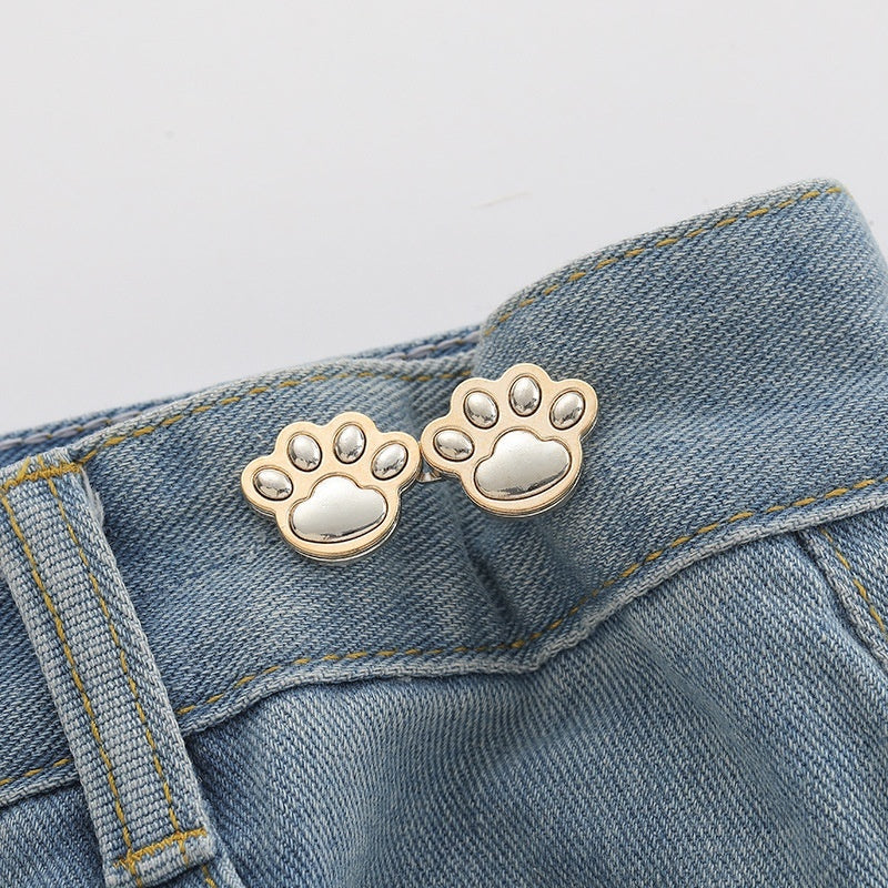 Cute Cat Claw Belt Buckle A Pair Of Buckles Detachable Waist Adjustable Button