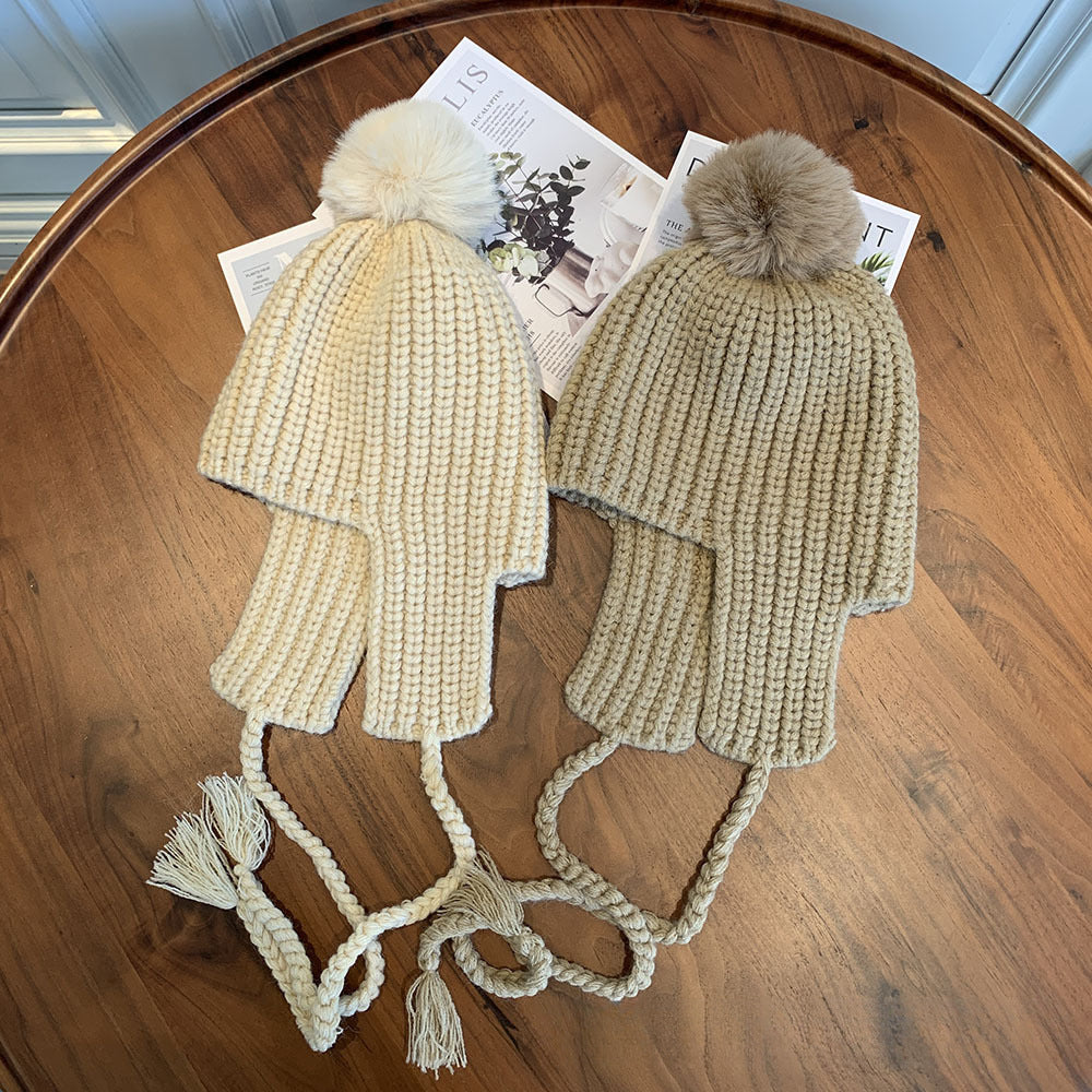 Warm Korean Style Ear Protection Parent-child Flying Baby Wool Men's And Women's Hats