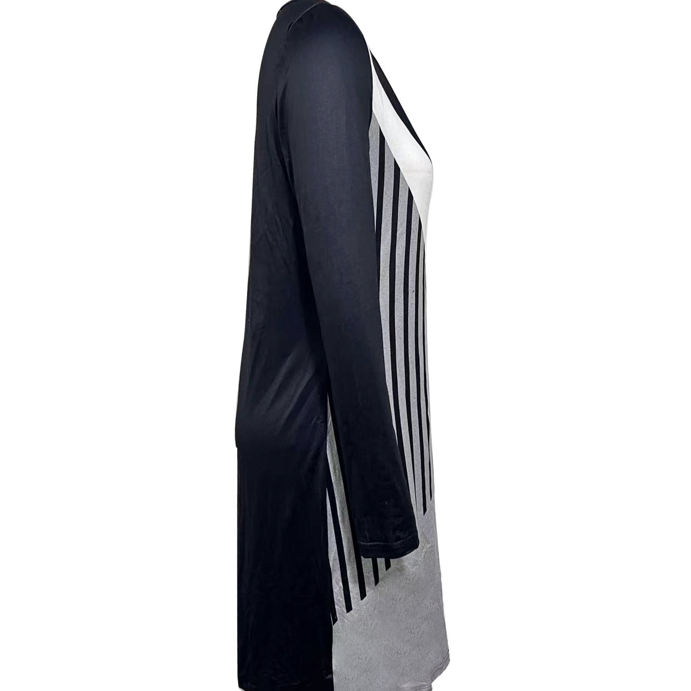 Ladies' Fashionable V-neck Loose Button Casual Dress