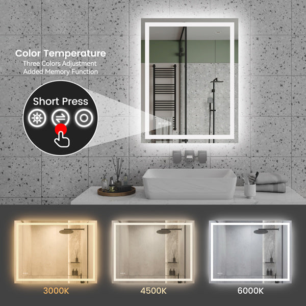 28 Inch X 36 Inch LED Bathroom Mirror