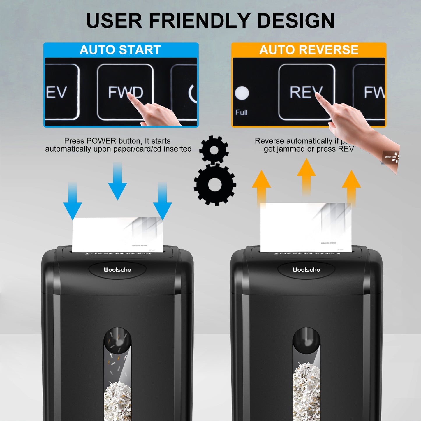 Woolsche Paper Shredder, 18-Sheet Cross Cut, 8 Gallon Pull Out Bin, P-4 Security Level, Shred Paper And Credit Card And Durable&Fast For Home Office