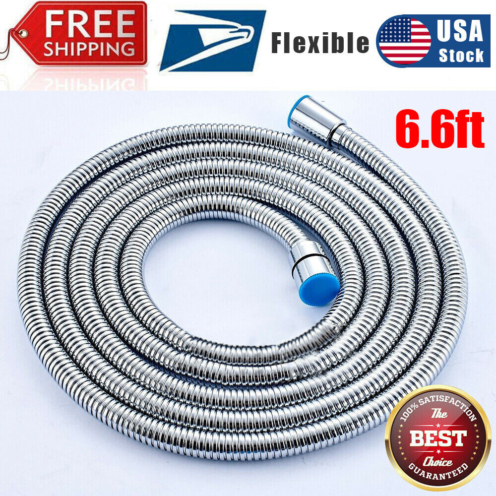 Shower Head Hose 2 Meters 79Inch Extra Long Bathroom Flexible Stainless Steel Pipe Household Flower Wine Shower Hose