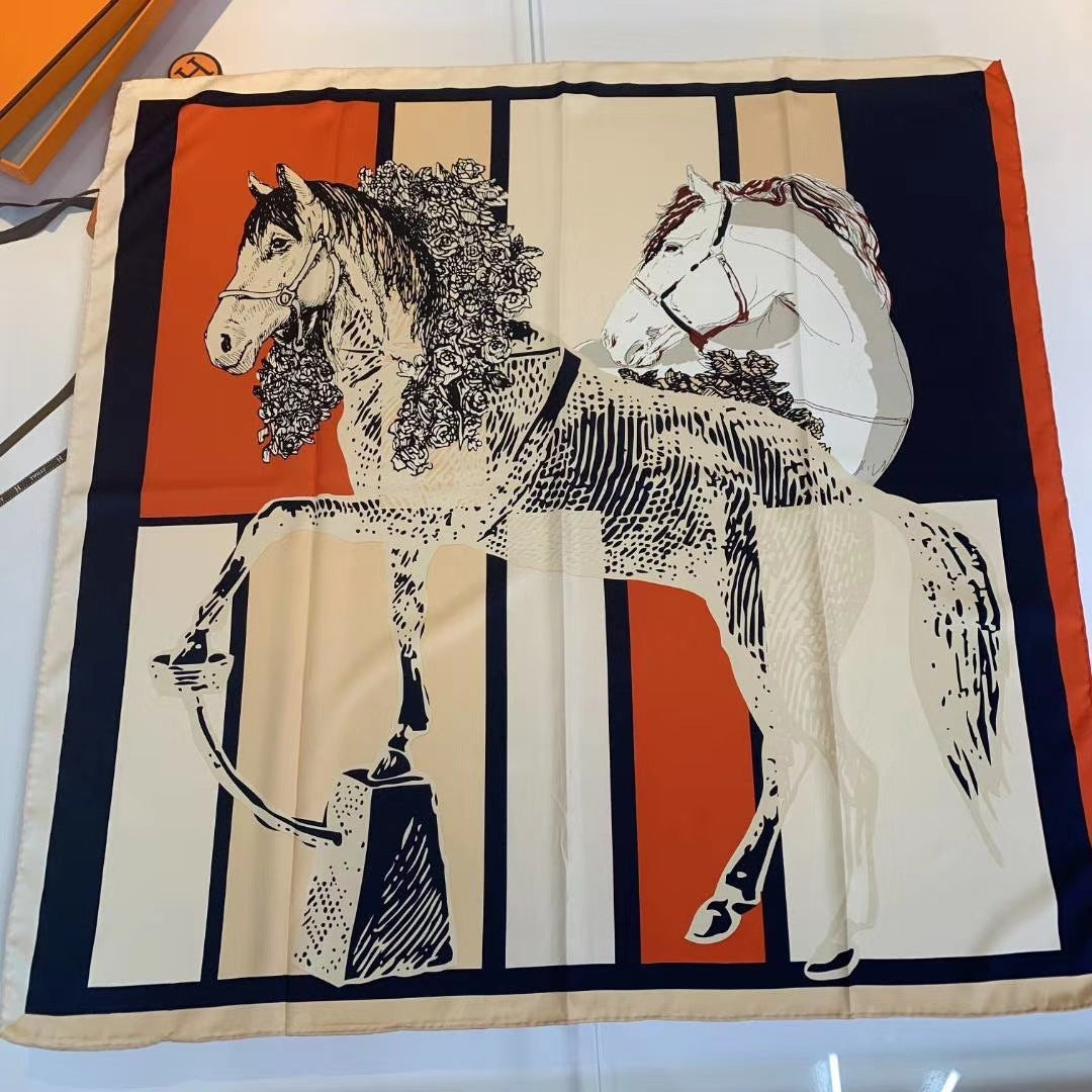 Handmade Hemming Twill Silk Printed Shawl