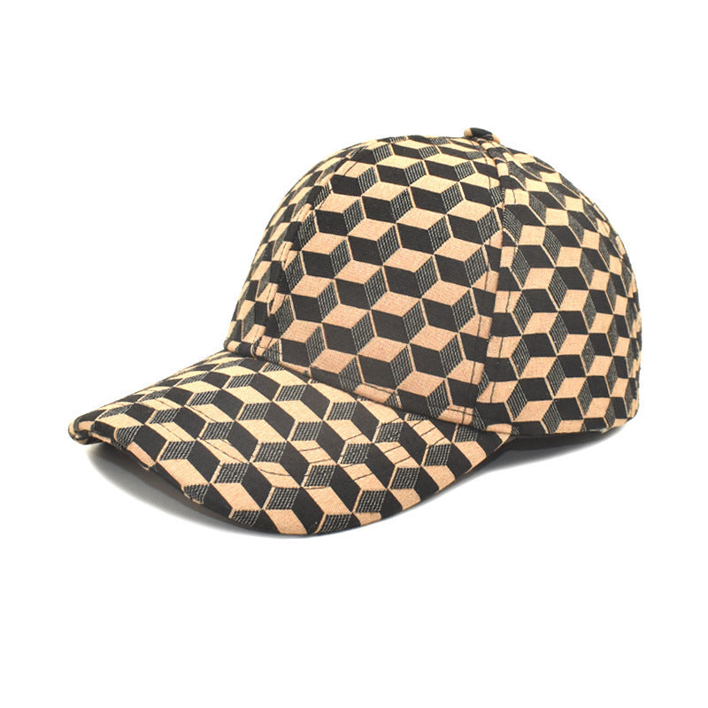 Women's Spring And Autumn Korean Style Japanese Style Trendy Chessboard Plaid Baseball Cap