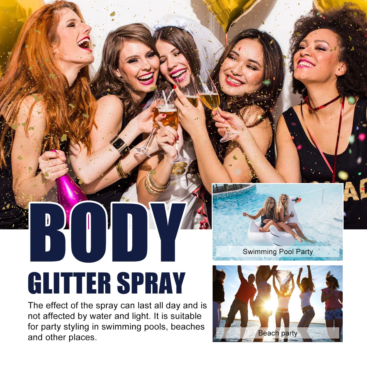 Party Atmosphere Brightens Glitter Powder Highlight Spray