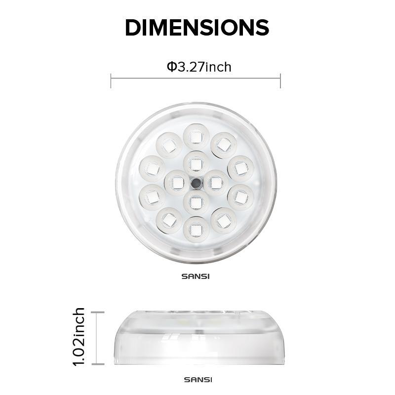 Sansi Upgraded Wireless Rechargeable Pool Lights,Submersible RBG LED Pond Lights,Color Changing Underwater Spotlight With Magnetic And Suction Cup Mounts