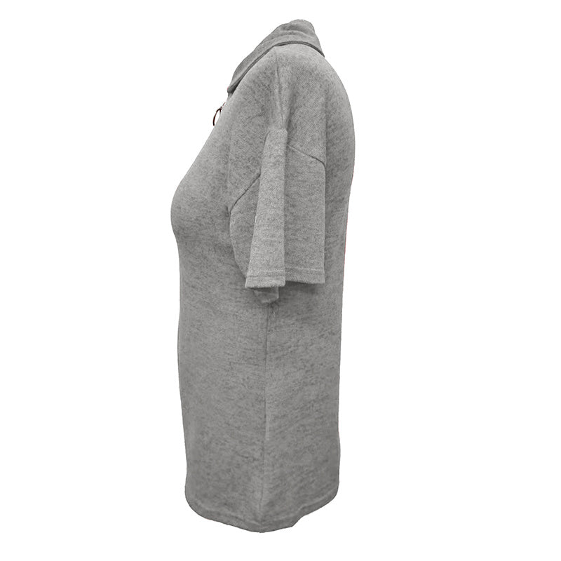 Womens Polo Shirts Summer Business Casual Work Tops Short Sleeve Zipper Collared V Neck Blouse