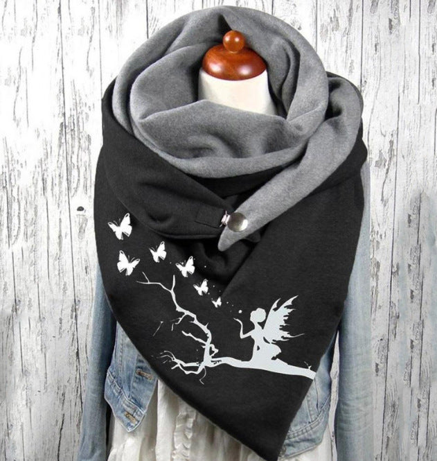 Women's Warm Cashmere Christmas Print Scarf