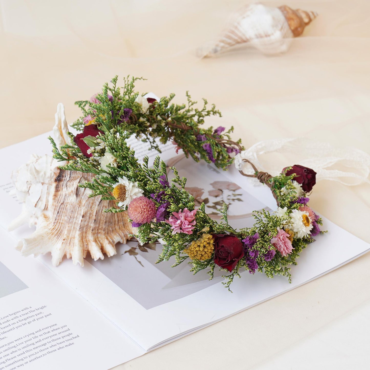 Gypsophila Crown, Dried Flower Crown, Bridal Wedding, Daily Party, Birthday Universal Crown