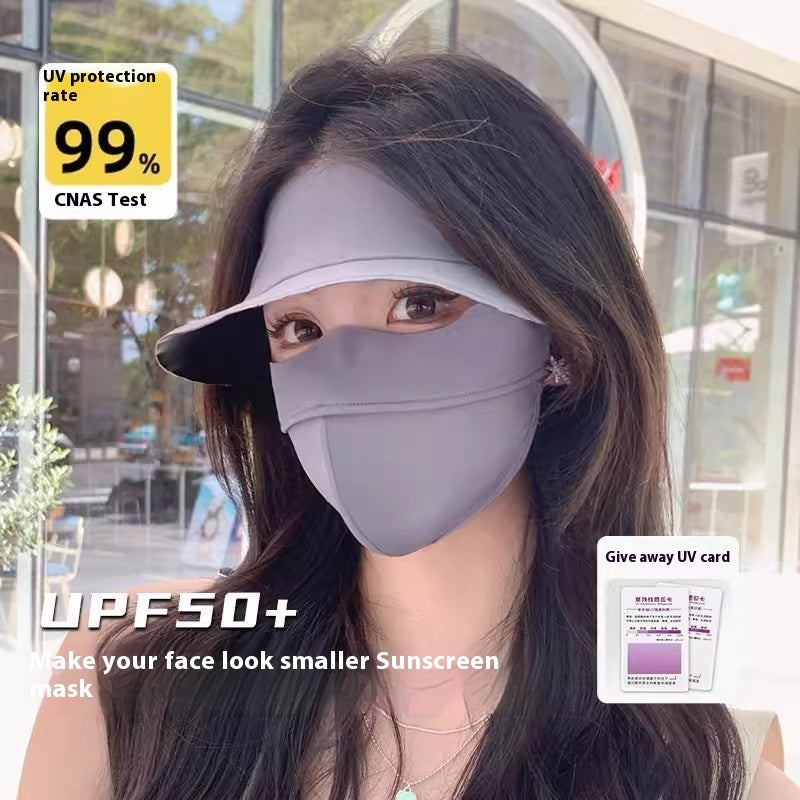 Vinyl Mask Soft Top All-inclusive Integrated Neck Protection Ice Silk UV-proof Outdoor Sun Hat