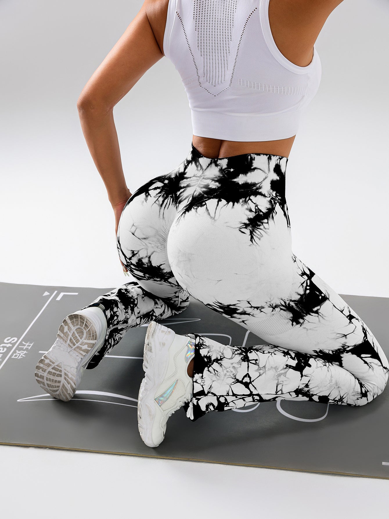 4 Pack Flared Yoga Leggings For Women High Waisted Tie-dye Print Butt Lifting Stretch Sports Workout Bodybuilding Pants, Seamless High Waisted Bootcut Yoga Leggings