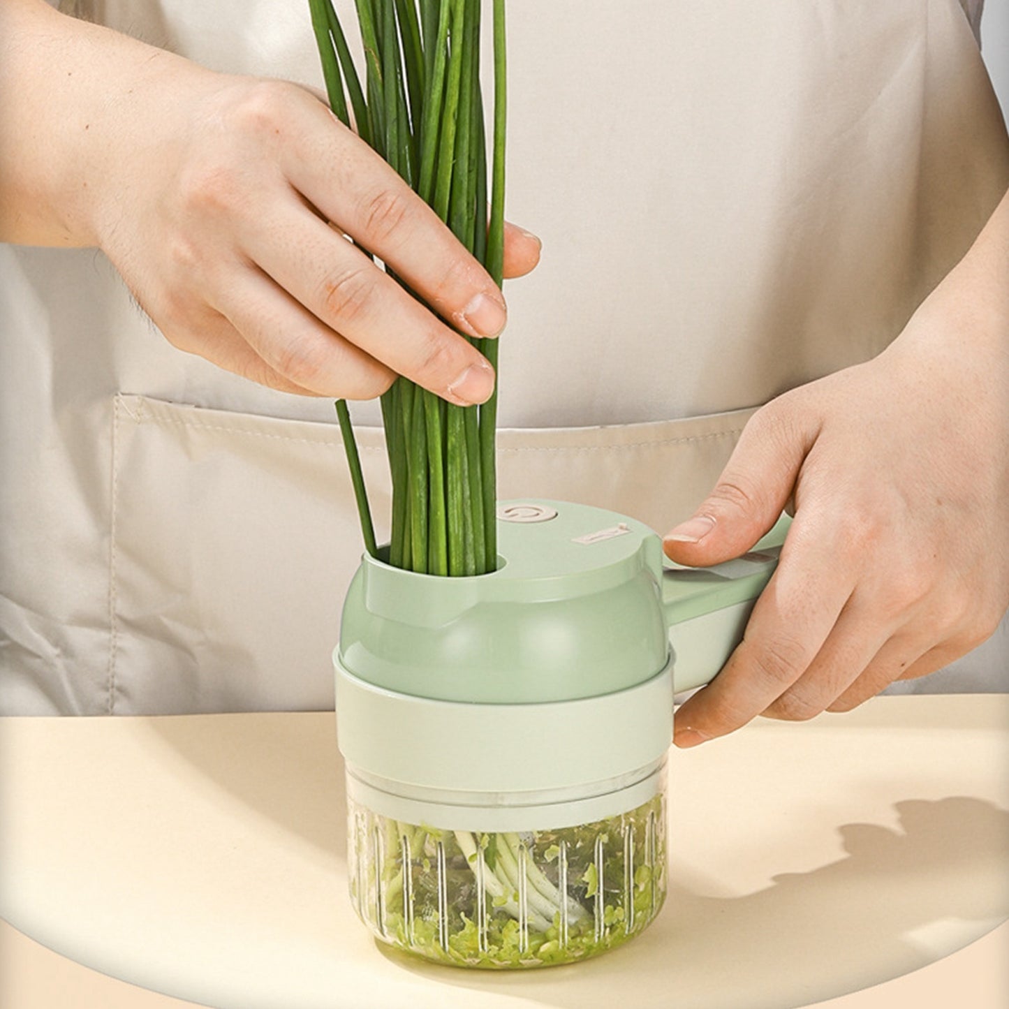 Multipurpose 4 In 1 Handheld Electric Vegetable Cutter Set Portable Wireless Garlic Mud Masher Garlic Press And Slicer Set Multifunctional Electric Mini Food Processor