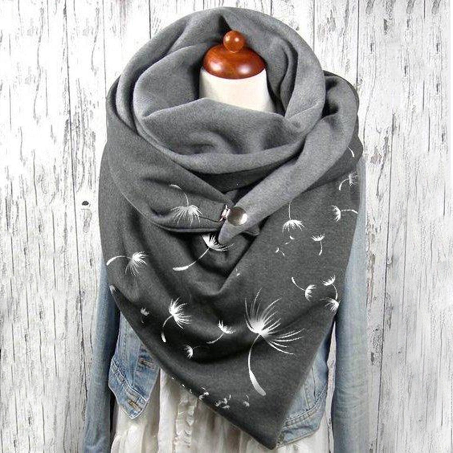 Women's Cotton Malaysia Warm Button Scarf