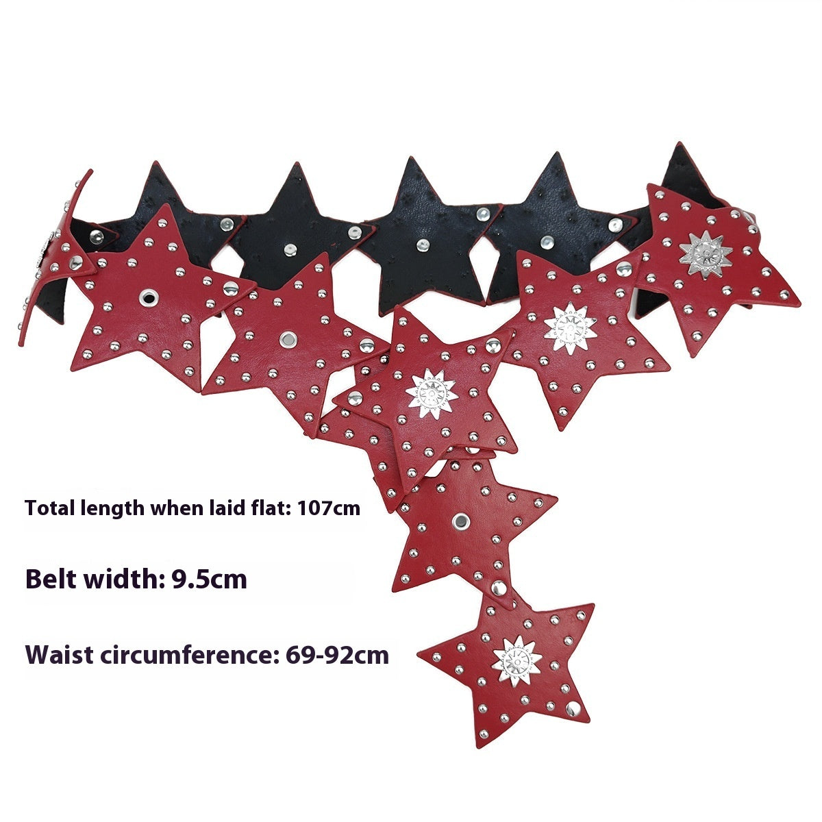 Exaggerated Waist Seal Five-pointed Star Patchwork Retro Street Women
